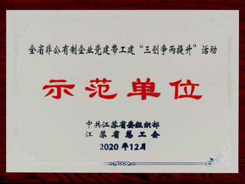 银娱优越会集团荣获全省非公有制企业党建带工建 “三创争两提升”活动树模单位